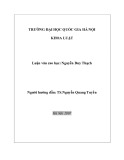 Luận văn Thạc sĩ Luật học: Pháp luật về bồi thường, hỗ trợ và tái định cư khi Nhà nước thu hồi đất (Qua thực tiễn thi hành tại Thành phố Hà Nội)