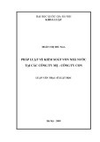 Luận văn Thạc sĩ Luật học: Pháp luật về kiểm soát vốn nhà nước tại các công ty mẹ - công ty con