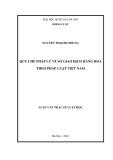 Luận văn Thạc sĩ Luật học: Quy chế pháp lý về sở giao dịch hàng hóa theo pháp luật Việt Nam