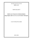 Luận văn Thạc sĩ Luật học: Pháp luật về quản lý rủi ro trong hoạt động cho vay của các tổ chức tín dụng