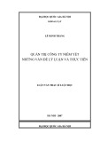 Luận văn Thạc sĩ Luật học: Quản trị công ty niêm yết - những vấn đề lý luận và thực tiễn