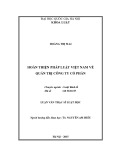 Luận văn Thạc sĩ Luật học: Hoàn thiện pháp luật Việt Nam về quản trị công ty cổ phần