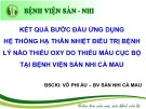 Bài giảng Kết quả bước đầu ứng dụng hệ thống hạ thân nhiệt điều trị bệnh lý não thiếu oxy do thiếu máu cục bộ tại Bệnh viện Sản Nhi Cà Mau - BSCKI: Võ Phi Ấu