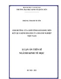 Luận án Tiến sĩ Kinh tế học: Ảnh hưởng của giới tính giám đốc đến kết quả kinh doanh của doanh nghiệp Việt Nam