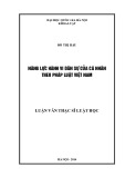 Luận văn Thạc sĩ Luật học: Năng lực hành vi dân sự của cá nhân theo pháp luật Việt Nam