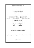 Luận văn Thạc sĩ Luật học: Pháp luật về bảo vệ quyền lợi của lao động nữ Việt Nam khi làm việc ở nước ngoài
