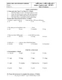 Đề thi giữa học kì 2 môn Tiếng Anh lớp 6 năm 2020-2021 có đáp án - Trường THCS Đông Hòa