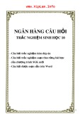 Ngân hàng câu hỏi trắc nghiệm Sinh học 10