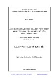 Luận văn Thạc sĩ Kinh tế: Ảnh hưởng của đô thị hoá đến phát triển kinh tế xã hội của huyện Phổ Yên, tỉnh Thái Nguyên