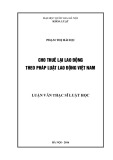 Luận văn Thạc sĩ Luật học: Cho thuê lại lao động theo pháp luật lao động Việt Nam