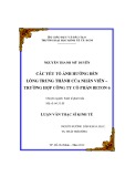 Luận văn Thạc sĩ Kinh tế: Các yếu tố ảnh hưởng đến lòng trung thành của nhân viên – Trường hợp công ty cổ phần Beton 6