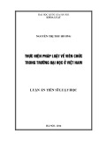 Luận án Tiến sĩ Luật học: Thực hiện pháp luật về viên chức trong trường đại học ở Việt Nam