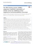 The RNA binding protein SORBS2 suppresses metastatic colonization of ovarian cancer by stabilizing tumorsuppressive immunomodulatory transcripts