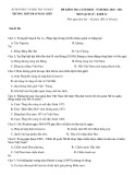 Đề thi học kì 2 môn Lịch sử lớp 12 năm 2020-2021 có đáp án - Trường THPT Phan Ngọc Hiển, Cà Mau