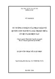 Luận văn Thạc sĩ Luật học: Tư tưởng cơ bản của Phật giáo về quyền con người và giá trị kế thừa ở Việt Nam hiện nay