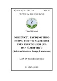 Luận án Tiến sĩ Dược học: Nghiên cứu tác dụng theo hướng điều trị Alzheimer trên thực nghiệm của Đan sâm di thực (Salvia miltiorrhiza Bunge, Lamiaceae)