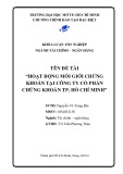 Khóa luận tốt nghiệp: Hoạt động môi giới chứng khoán tại công ty cổ phần chứng khoán TP. Hồ Chí Minh