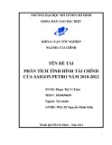 Khóa luận tốt nghiệp: Phân tích tình hình tài chính của SaiGon Petro năm 2010 - 2012