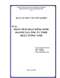 Khóa luận tốt nghiệp: Phân tích hoạt động kinh doanh tại Công ty TNHH Nhật Tường Vinh