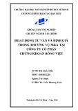 Khóa luận tốt nghiệp: Hoạt động tư vấn và định giá trong thương vụ M & A tại công ty cổ phần chứng khoán Rồng Việt