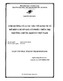 Luận văn Thạc sĩ Quản trị kinh doanh: Ảnh hưởng của các yếu tố kinh tế vĩ mô đến chỉ số giá cổ phiếu trên thị trường chứng khoán Việt Nam