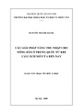 Luận văn Thạc sĩ Châu Á học: Các giải pháp tăng thu nhập cho nông dân của Trung Quốc từ khi cải cách mở cửa đến nay