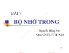 Bài giảng Kiến trúc máy tính và hệ điều hành: Bài 7 - Nguyễn Hồng Sơn