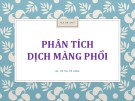 Bài giảng Phân tích dịch màng phổi