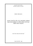 Luận văn Thạc sĩ Toán học: Dạng chuẩn tắc của phương trình đạo hàm riêng tuyến tính cấp hai trên mặt phẳng