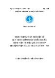 Luận án Tiến sĩ Y tế công cộng: Thực trạng tuân thủ một số quy trình kiểm soát nhiễm khuẩn bệnh viện và hiệu quả can thiệp tại Bệnh viện Thanh Nhàn năm 2018 - 2020