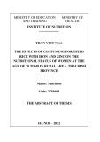 The abstract of thesis: The effects of consuming fortified rice with iron and zinc on the nutritional status of women at the age of 20 to 49 in rural area, Thai Binh province