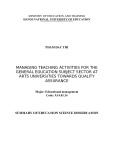 Summary of Education science dissertation: Managing teaching activities for the general education subject sector at arts universities towards quality assurance