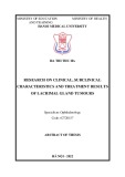 Abstract of thesis: Research on clinical, subclinical characteristics and treatment results of lacrimal gland tumours