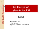 Bài giảng Đảm bảo chất lượng phần mềm: Ứng xử yêu cầu đối với phần mềm - Nguyễn Anh Hào