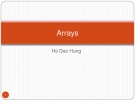 Lecture Java programming language: Arrays - Ho Dac Hung