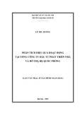 Phân tích hiệu quả hoạt động tại Tổng công ty Đầu tư phát triển nhà và đô thị, Bộ Quốc phòng