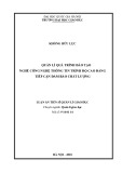 Luận văn Thạc sĩ Quản lý giáo dục: Quản lí quá trình đào tạo nghề công nghệ thông tin trình độ cao đẳng tiếp cận đảm bảo chất lượng