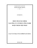 Luận văn Thạc sĩ Tài chính ngân hàng: Phân tích tài chính tại Công ty Cổ phần Công nghệ dược phẩm Việt Pháp