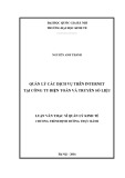 Luận văn Thạc sĩ Quản lý kinh tế: Quản lý các dịch vụ trên Intetnet tại Công ty Điện toán và Truyền số liệu