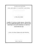 Luận văn Thạc sĩ Khoa học môi trường: Nghiên cứu đánh giá hiện trạng, ảnh hưởng của quá trình đô thị hóa lên các dịch vụ hệ sinh thái và đa dạng sinh học của Hồ Tây, thành phố Hà Nội