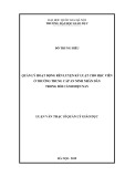 Luận văn Thạc sĩ Quản lý giáo dục: Quản lý hoạt động rèn luyện kỷ luật cho học viên ở trường Trung cấp An ninh nhân dân trong bối cảnh hiện nay