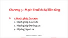 Bài giảng Mạch điện tử: Chương 3 - Nguyễn Phước Bảo Duy