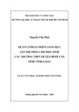 Luận văn Thạc sĩ Khoa học giáo dục: Quản lí hoạt động giáo dục giá trị sống cho học sinh các trường THPT huyện Bình Tân tỉnh Vĩnh Long