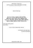 Luận văn Thạc sĩ Khoa học giáo dục: Quản lý hoạt động bồi dưỡng đội ngũ giáo viên chủ nhiệm lớp tại các trường trung học phổ thông thị xã Bình Minh, tỉnh Vĩnh Long