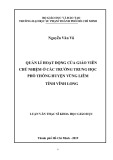 Luận văn Thạc sĩ Khoa học giáo dục: Quản lí hoạt động của giáo viên chủ nhiệm ở các trường trung học phổ thông huyện Vũng Liêm tỉnh Vĩnh Long