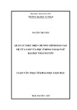 Luận văn Thạc sĩ Khoa học giáo dục: Quản lý thực hiện chương trình đào tạo hệ vừa làm vừa học ở Khoa ngoại ngữ đại học Thái Nguyên