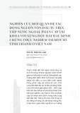 Nghiên cứu mối quan hệ tác động nguồn vốn đầu tư trực tiếp nước ngoài, phân cấp tài khóa với xung đột đất đai: Minh chứng thực nghiệm tại một số tỉnh thành ở Việt Nam