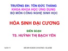 Bài giảng Hóa sinh đại cương - Chương 1: Glucid (TS. Huỳnh Thị Bạch Yến)