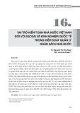 Vai trò kiểm toán nhà nước Việt Nam đối với ASOSAI và kinh nghiệm quốc tế trong kiểm soát quản lý ngân sách nhà nước