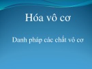 Bài giảng Hóa vô cơ - Chương 4: Danh pháp các chất vô cơ